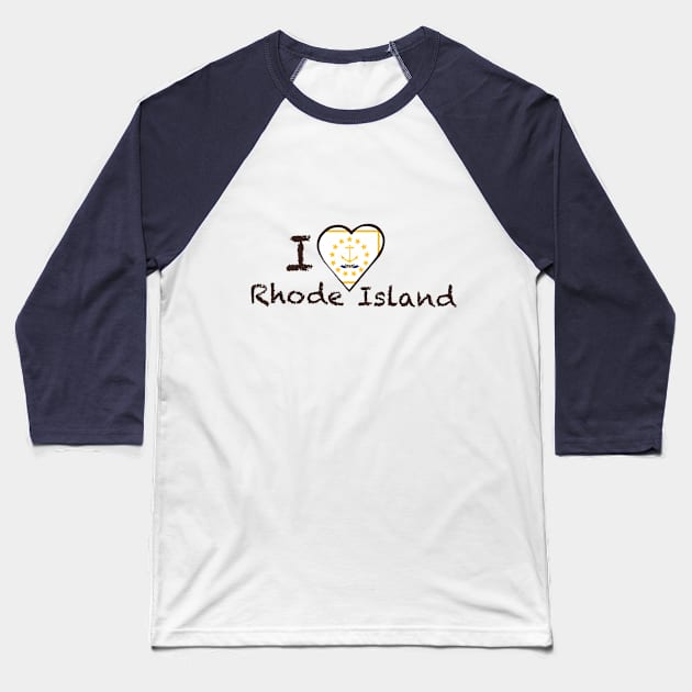 I Love Rhode Island Baseball T-Shirt by JellyFish92